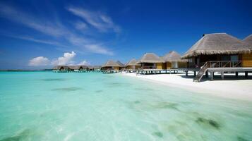 magnifique luxe plage hôtels et stations balnéaires ai généré photo