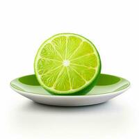 juteux délicieux citron vert mensonges sur magnifique plaque, ai généré photo