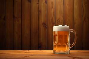 mousseux Bière dans grand verre agresser des stands dans local bar sur fête de la bière, ai généré photo