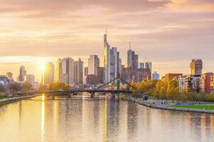 centre ville Francfort ville ligne d'horizon, paysage urbain de Allemagne photo