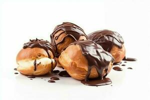 Profiteroles Chocolat cuisine. produire ai photo