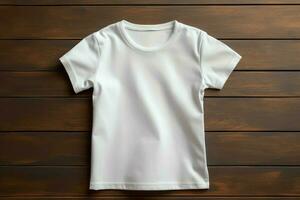 maquette blanc T-shirt court. produire ai photo