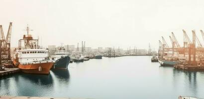 Marin Port cargaison. produire ai photo
