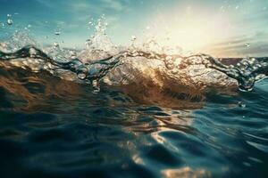 détaillé l'eau macro éclaboussure. produire ai photo