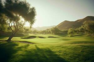 le golf cours fairways. produire ai photo