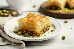 Baklava pistache aliments. produire ai photo