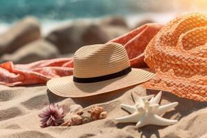 été plage accessoires pour femmes. génératif ai technologie. photo