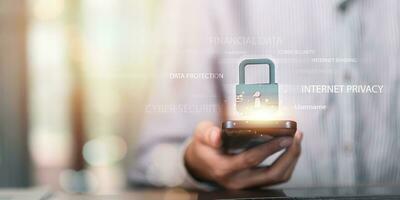 Les données protection concept et sécurise l'Internet Sécurité accès , cyber Sécurité La technologie ,connexion en ligne base de données avec votre Nom d'utilisateur et mot de passe ,authentification ouvrir Sécurité système ,virus protection photo