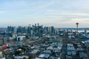 Seattle, Washington horizon à le coucher du soleil photo