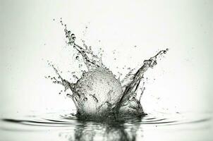 l'eau éclaboussure avec magnifique gouttes en volant loin. liquide mouvement Contexte. généré ai. photo