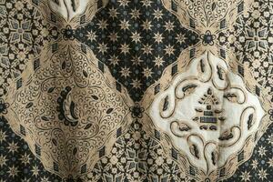 une vibrant assortiment de en tissu textures et motifs batik de Indonésie. technique de résistant à la cire teinture appliqué à entier tissu photo