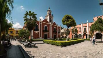 catholique religieux architectural médiéval bâtiment Père Noël Rosa de Lima. ai généré. photo