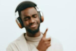 décontractée homme portrait américain mode Contexte la musique dj gars africain noir écouteurs africain photo