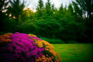 une bouquet de fleurs cette sont dans le herbe. ai généré photo