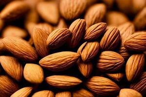 une pile de amandes séance sur Haut de chaque autre. ai généré photo