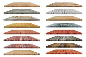 collection de plancher en bois isolé sur fond blanc. avec chemin de détourage photo