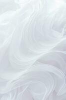 élégant verticale Contexte de le de la mariée mariage robe partie. grand froufrous blanc Couleur de soie en tissu . mariage Contexte pour texte. photo