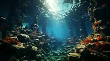 environnement en dessous de le mer ai génératif photo