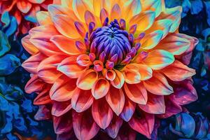 coloré floral art. ai génératif photo