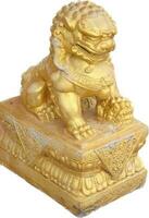 le d'or Lion de Chine cette est assis photo