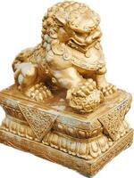 le d'or Lion de Chine cette est assis photo