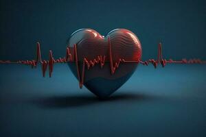 cœur santé se soucier La technologie concept avec médical Icônes. ai génératif. photo