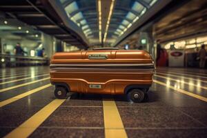 bagages sur convoyeur ceinture. génératif ai photo