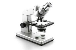 microscope isolé sur blanc Contexte. génératif ai photo