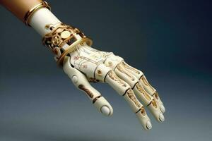 artificiel Humain robotique bras. génératif ai photo