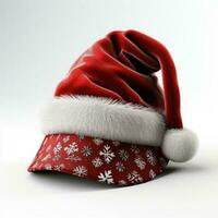 Père Noël claus chapeau isolé sur blanc Contexte. génératif ai photo