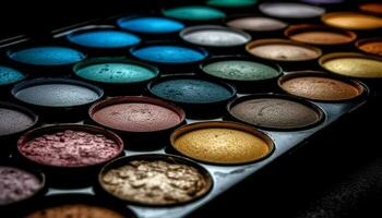 vibrant couleurs dans une grand palette de œil ombres collection généré par ai photo