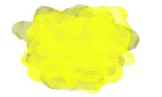 Jaune aquarelle tache sur une blanc Contexte. photo