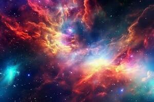 HD fond d'écran de coloré espace étoiles galaxie nébuleuse 3d le rendu génératif ai photo