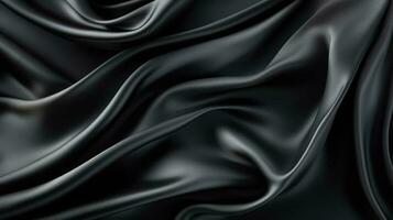abstrait noir Contexte luxe tissu ou liquide vague ou ondulé plis de grunge soie texture satin velours Matériel copie espace photo