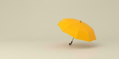 ouvert Jaune parapluie sur studio arrière-plan.concept de sécurité. photo