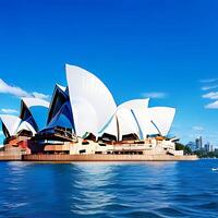 Sydney opéra maison avec mer et bleu ciel ai générer du bleu ciel photo