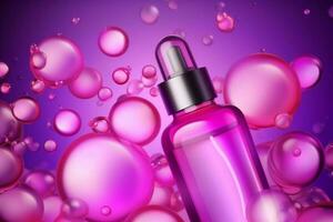 violet cosmétique bouteille. produire ai photo