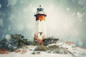 phare l'hiver. produire ai photo