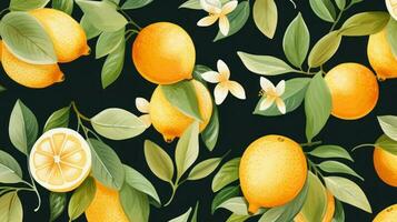 aquarelle Orange fruit Contexte photo