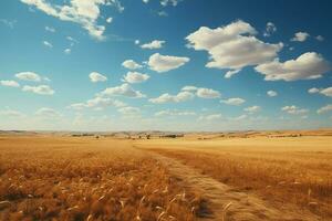 été journée avec certains des nuages dans le ciel, horizon faible et vide photographier. ai génératif photo