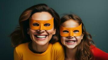 maman et fille comme super-héros photo