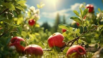 été ensoleillé Pomme jardin photo