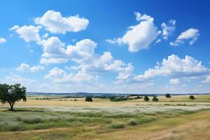 été journée avec certains des nuages dans le ciel, horizon faible et vide photographier. ai génératif photo