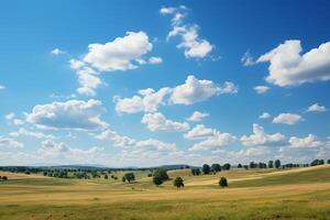 été journée avec certains des nuages dans le ciel, horizon faible et vide photographier. ai génératif photo