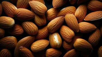 Frais amandes Contexte ai généré photo