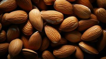 Frais amandes Contexte ai généré photo