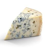 bleu fromage isolé sur blanc Contexte ai généré photo