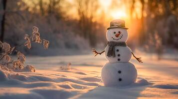 bonhomme de neige Contexte ai généré photo