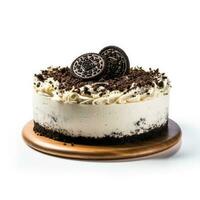 délicieux oreo cheesecake isolé sur blanc Contexte photo