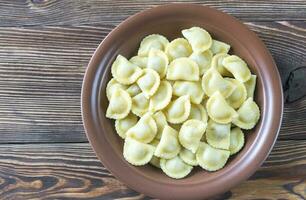 portion de Ravioli avec Viande remplissage photo